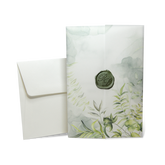 Partecipazione Matrimonio Trasparente con Motivi floreali Verdi - Codice F1743